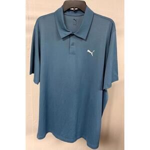 PUMA Golf Polo Shirt Short Sleeve Blue DryCELL Active Fit Men's XL New